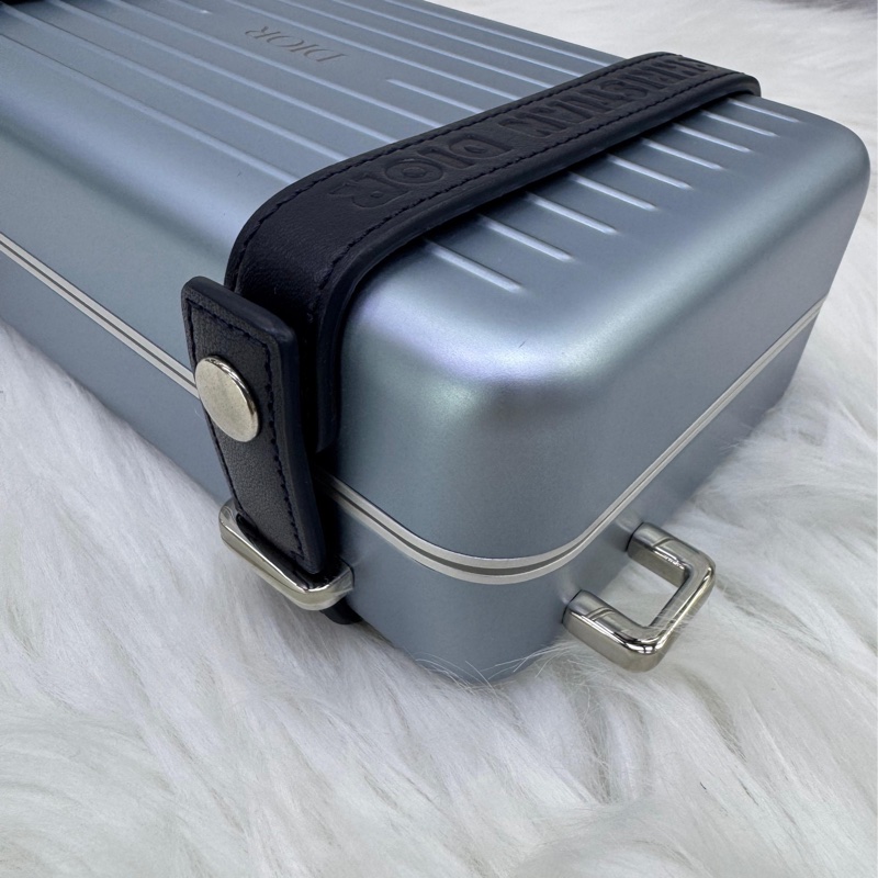 CHRISTIAN DIOR  X RIMOWA Aluminum Personal Clutch On Strap Bleu-11