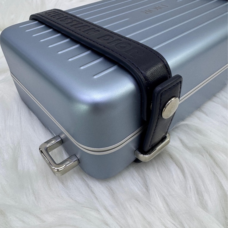 CHRISTIAN DIOR  X RIMOWA Aluminum Personal Clutch On Strap Bleu-12