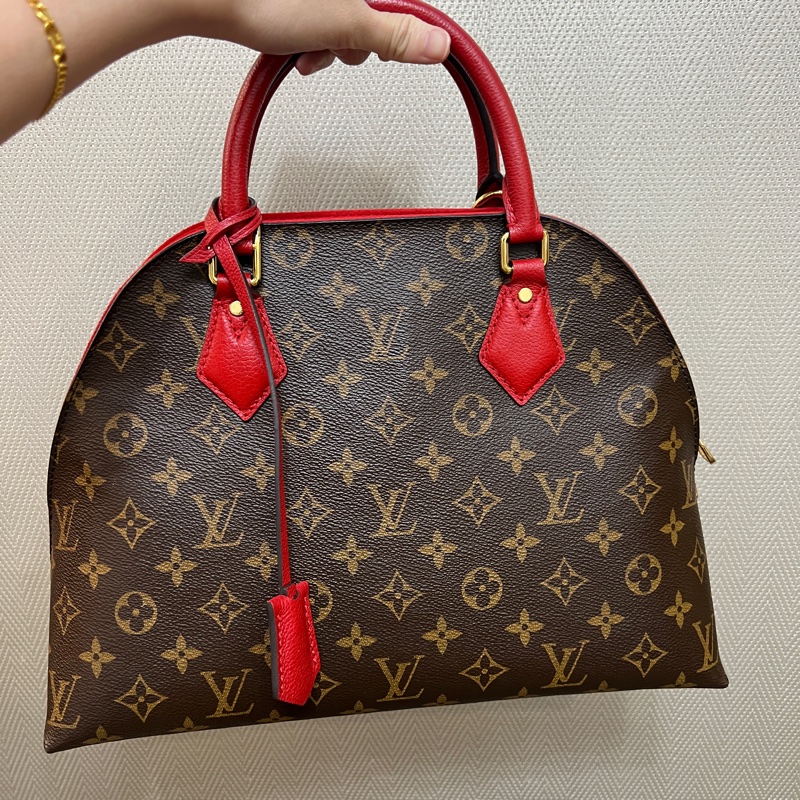 LV 原花紅牛皮Alma Bag into Bag手提斜背包M41779-0