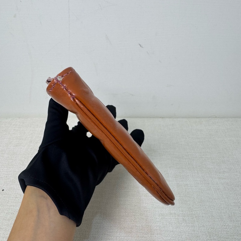 Chanel Chocolate Bar 橘色巧克力格手拿包-8