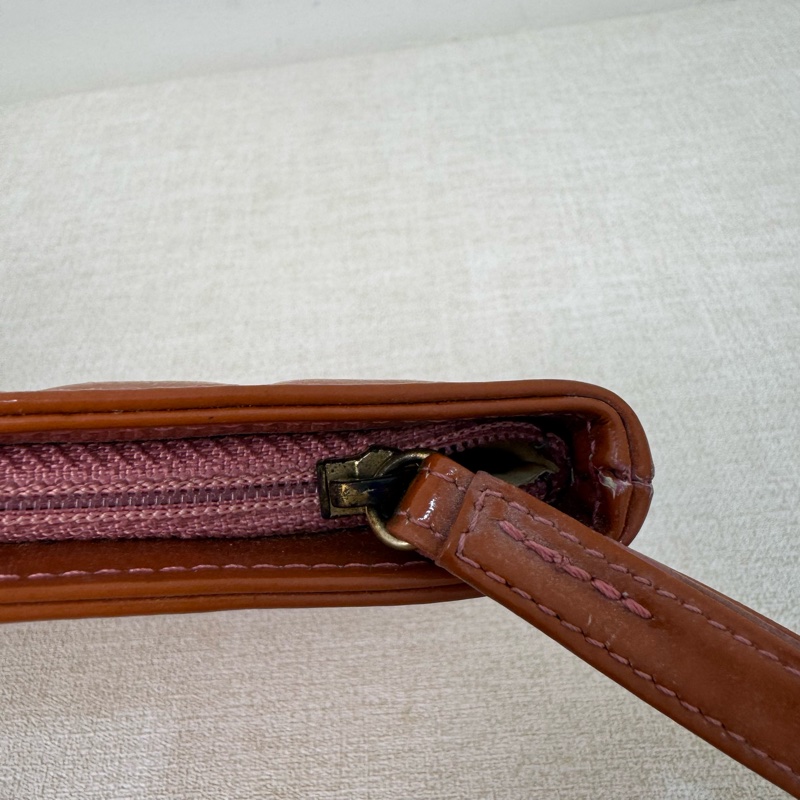 Chanel Chocolate Bar 橘色巧克力格手拿包-15