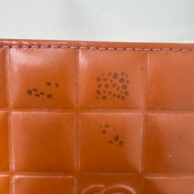 Chanel Chocolate Bar 橘色巧克力格手拿包-20