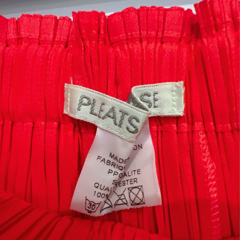三宅一生pleats please橘紅色沙丘百褶長裙-1