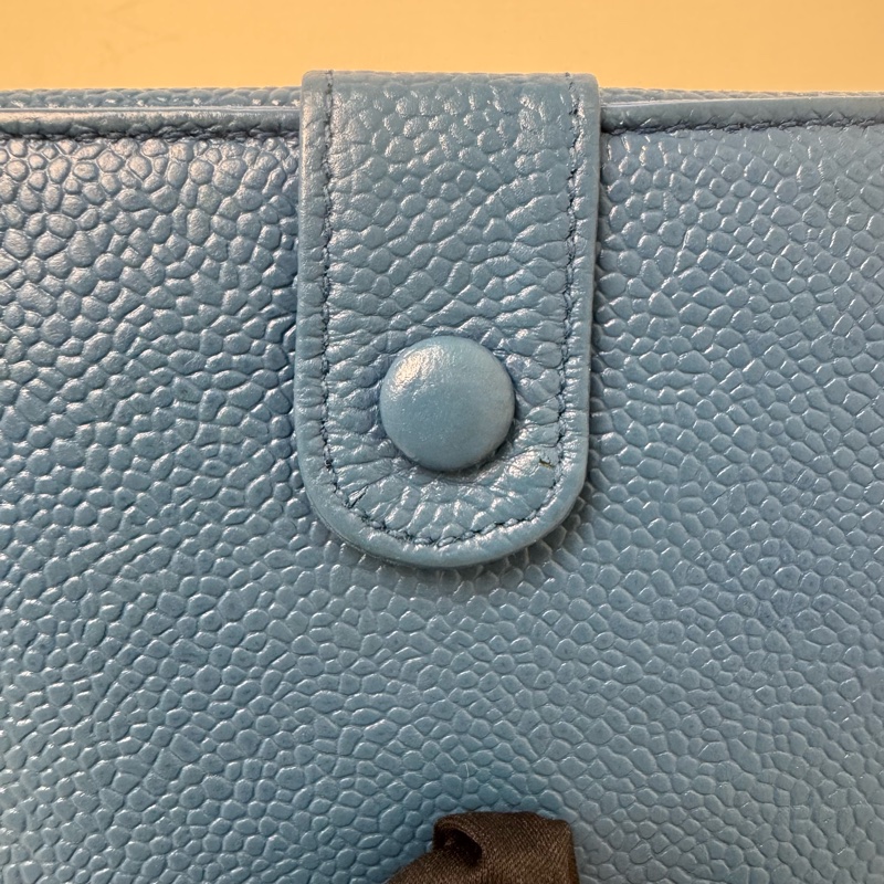 Chanel 藍 魚子醬短夾-10