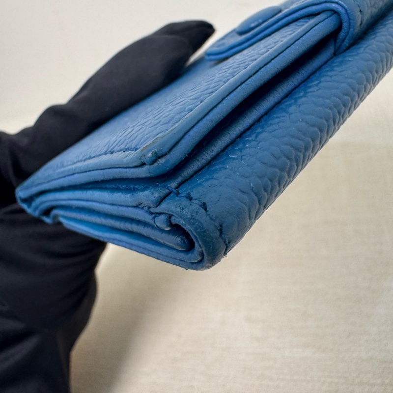 Chanel 藍 魚子醬短夾-27