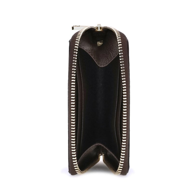 【GUCCI 古馳】Ophidia 老花 ㄇ字拉鍊 皮夾 卡片 零錢包 米色 烏木色 658552-1