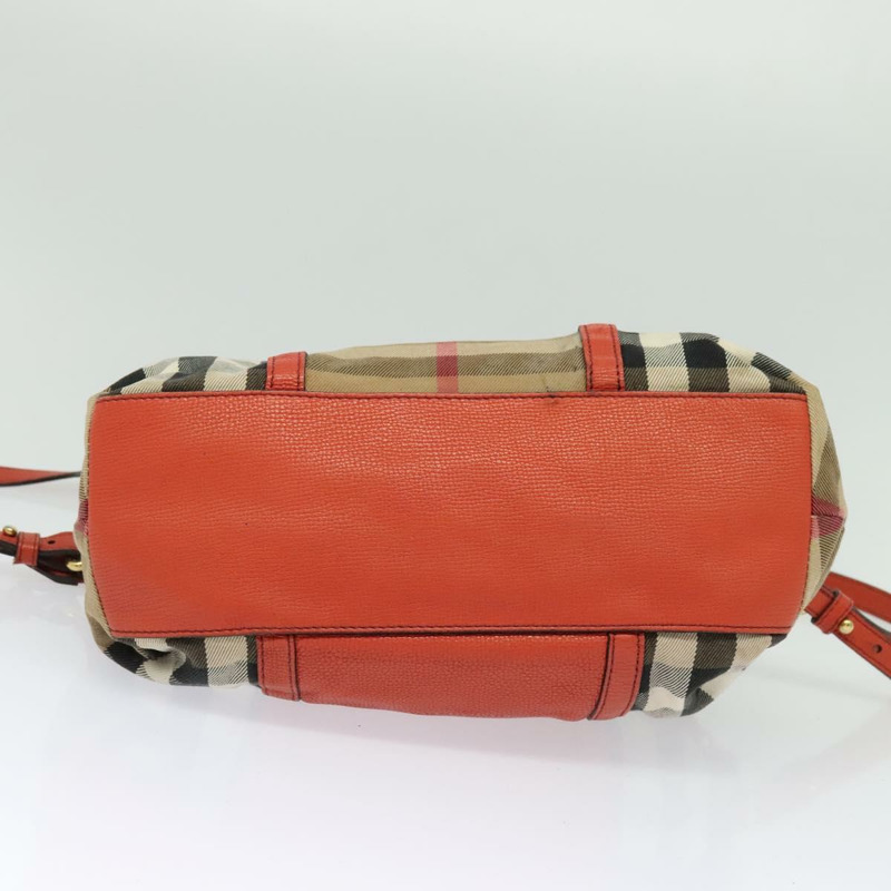 【日本直送】BURBERRY Nova 格紋手提包帆布兩用包米色橙金色正品 130859-4