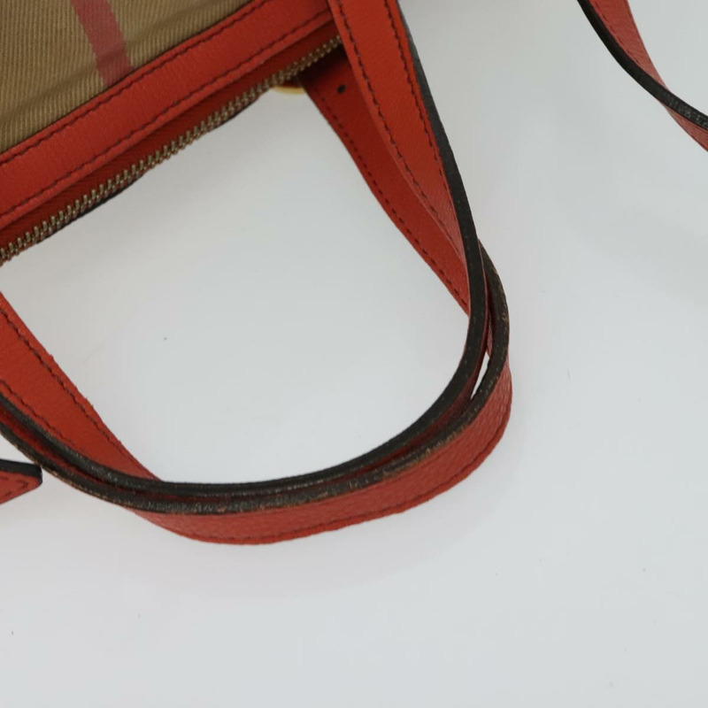 【日本直送】BURBERRY Nova 格紋手提包帆布兩用包米色橙金色正品 130859-6