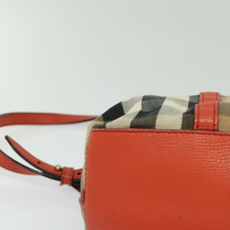 【日本直送】BURBERRY Nova 格紋手提包帆布兩用包米色橙金色正品 130859-8