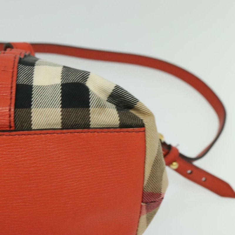 【日本直送】BURBERRY Nova 格紋手提包帆布兩用包米色橙金色正品 130859-15