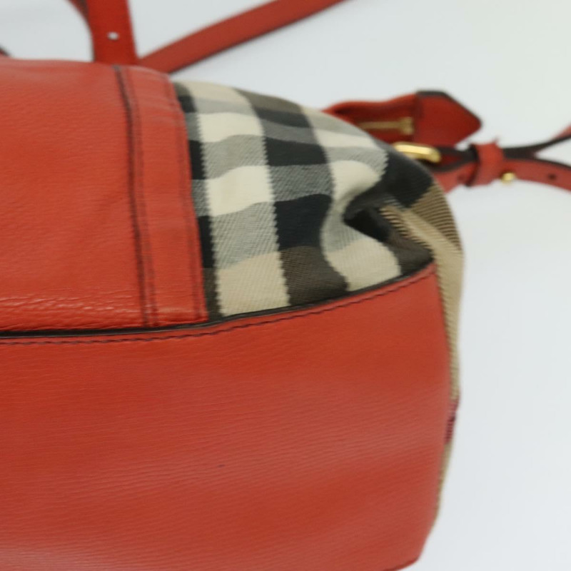 【日本直送】BURBERRY Nova 格紋手提包帆布兩用包米色橙金色正品 130859-17