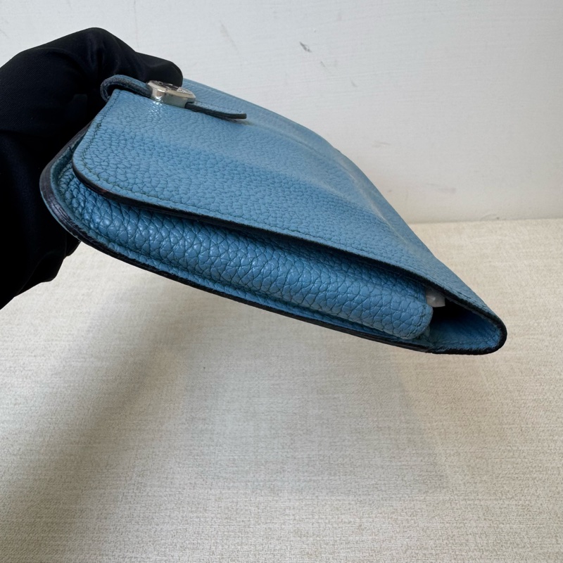 HERMÈS Béarn 牛仔藍長夾-6