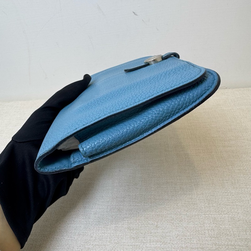 HERMÈS Béarn 牛仔藍長夾-7