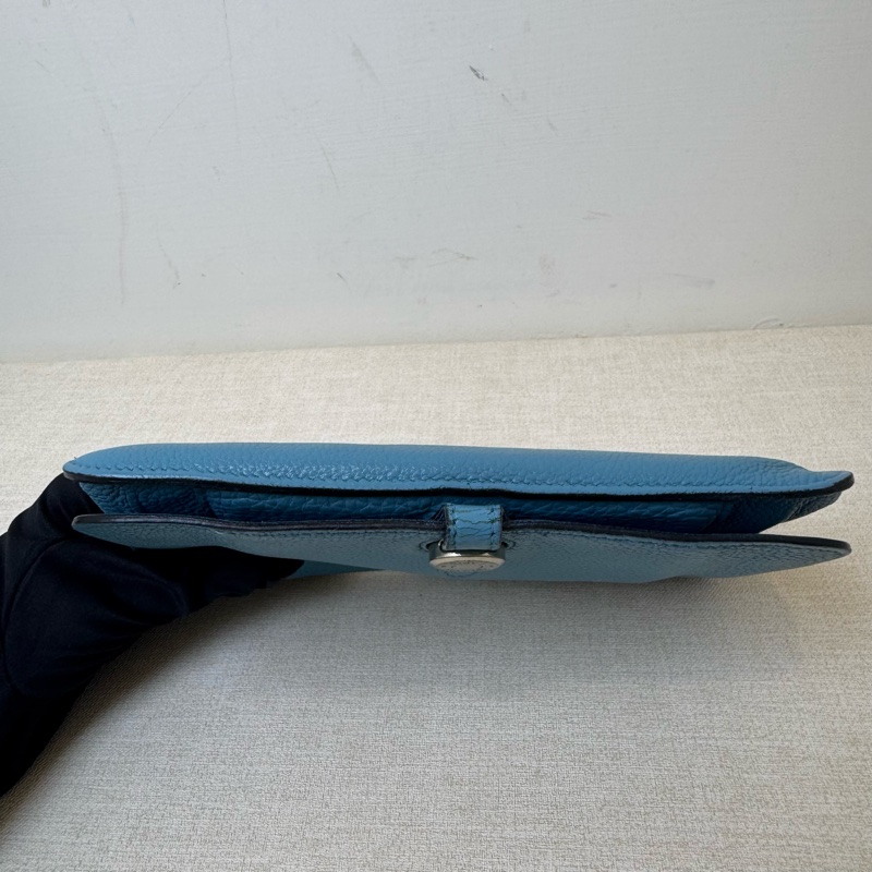 HERMÈS Béarn 牛仔藍長夾-8