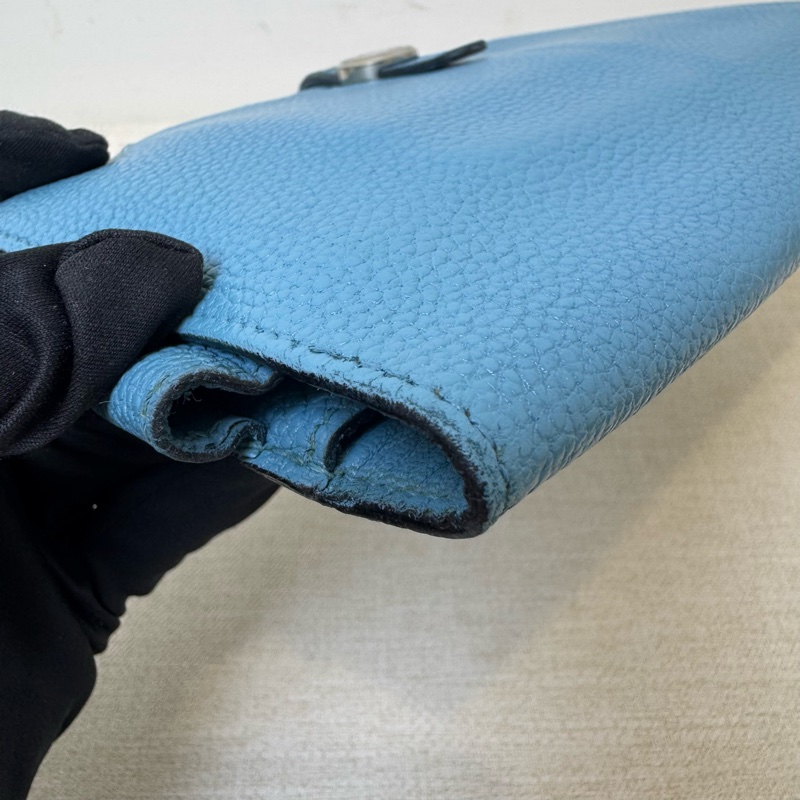 HERMÈS Béarn 牛仔藍長夾-9