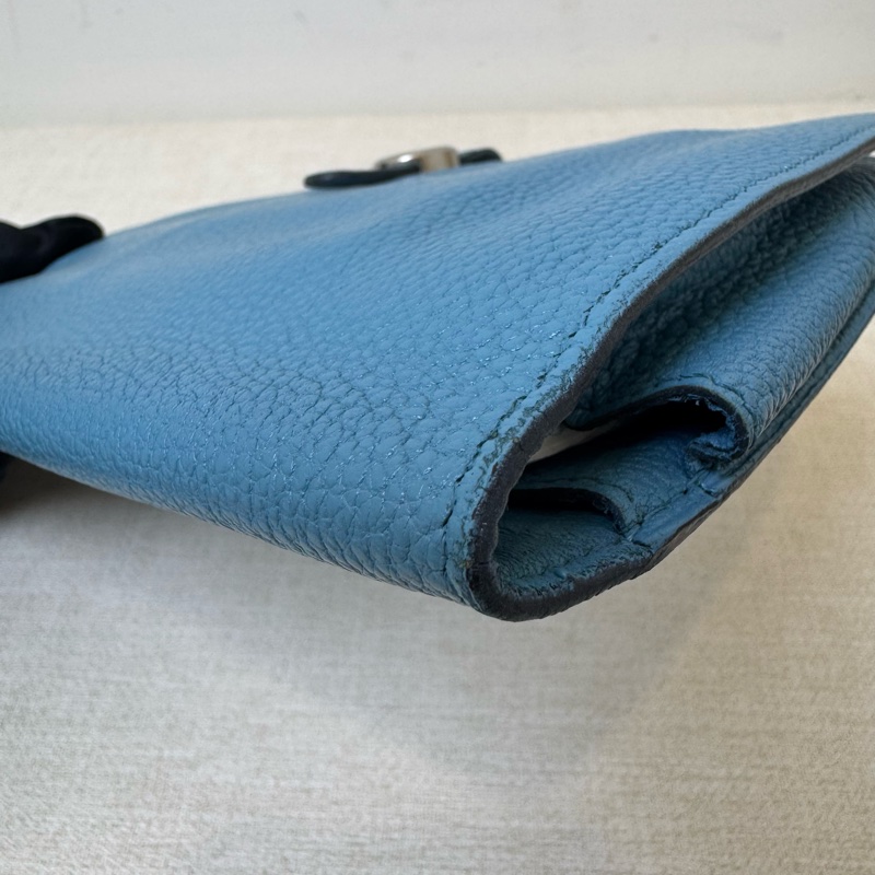 HERMÈS Béarn 牛仔藍長夾-10
