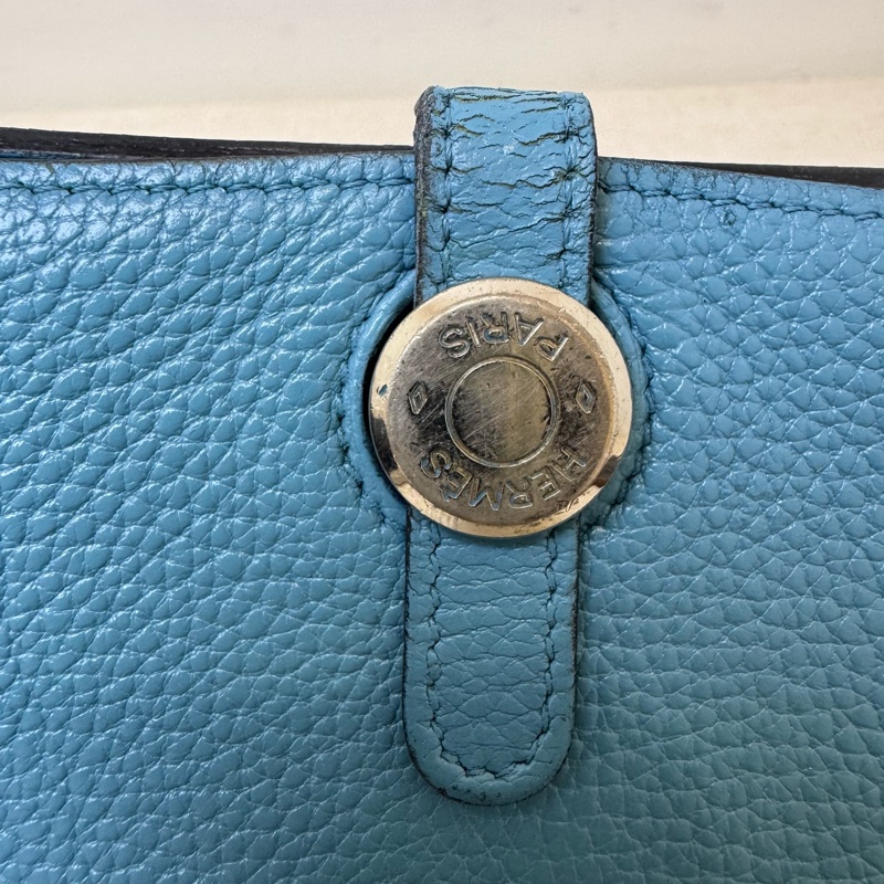 HERMÈS Béarn 牛仔藍長夾-18