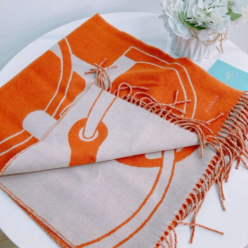 MS0288 HERMES 愛馬仕馬具圖案全羊毛頸巾METAL EQUESTRE SCARF 40 X 170CM CASHMERE-3