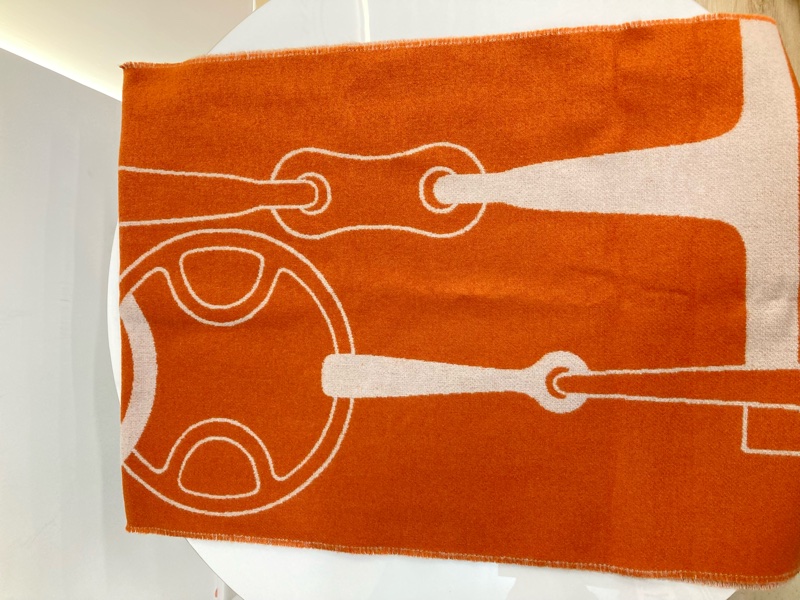 MS0288 HERMES 愛馬仕馬具圖案全羊毛頸巾METAL EQUESTRE SCARF 40 X 170CM CASHMERE-9