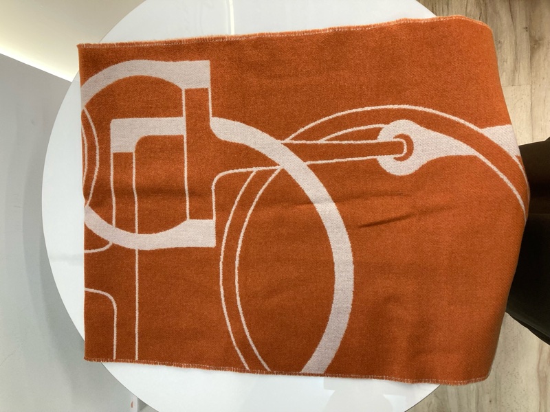 MS0288 HERMES 愛馬仕馬具圖案全羊毛頸巾METAL EQUESTRE SCARF 40 X 170CM CASHMERE-11