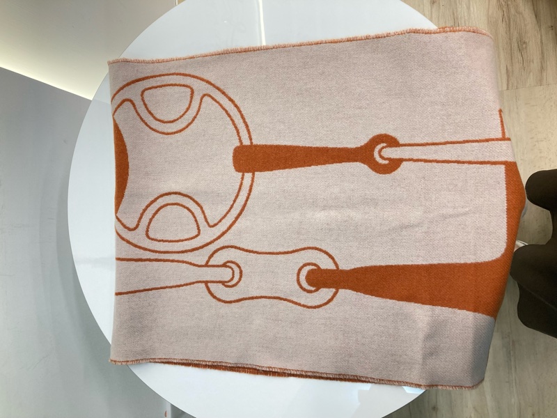 MS0288 HERMES 愛馬仕馬具圖案全羊毛頸巾METAL EQUESTRE SCARF 40 X 170CM CASHMERE-13