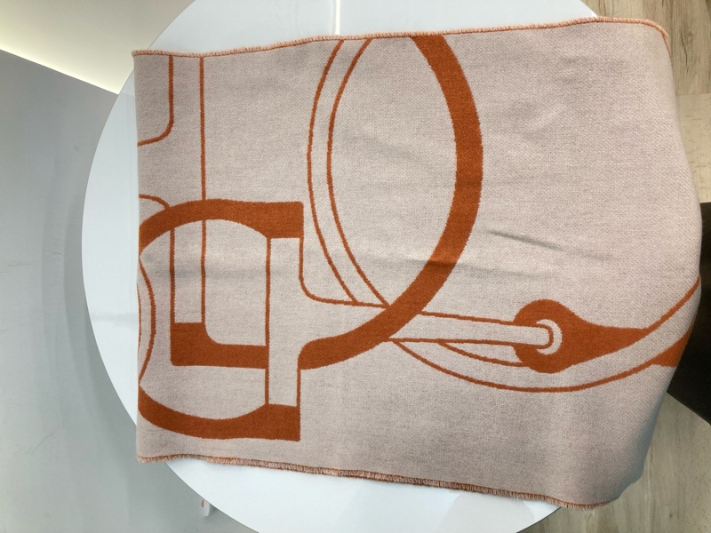 MS0288 HERMES 愛馬仕馬具圖案全羊毛頸巾METAL EQUESTRE SCARF 40 X 170CM CASHMERE-15