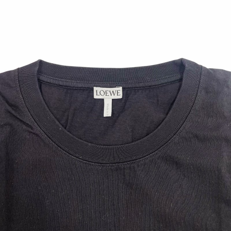 LOEWE 羅威 純棉 刺繡LOGO短袖T恤 黑-3