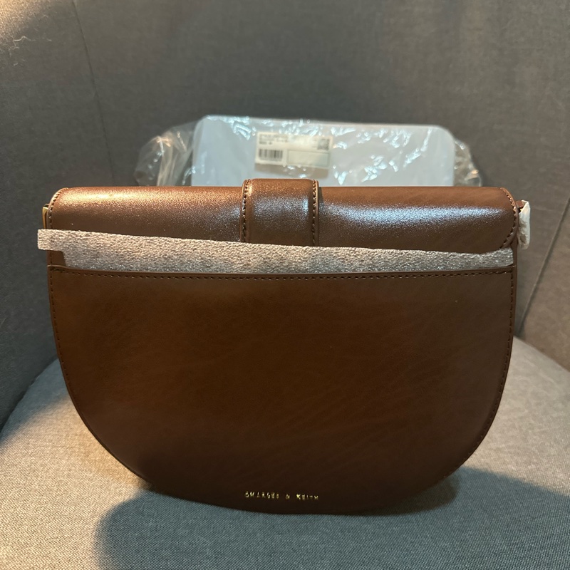 Gabine 真皮中型馬鞍包 - 深咖啡-6