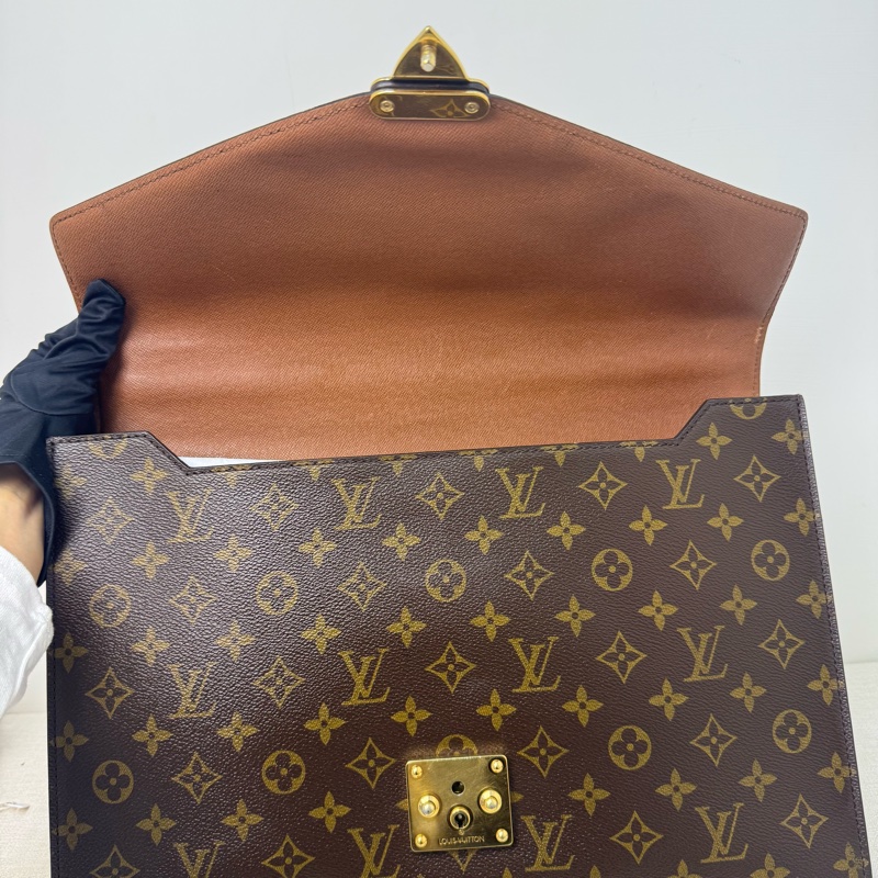Louis Vuitton 紅皮老花 手提公事包-26