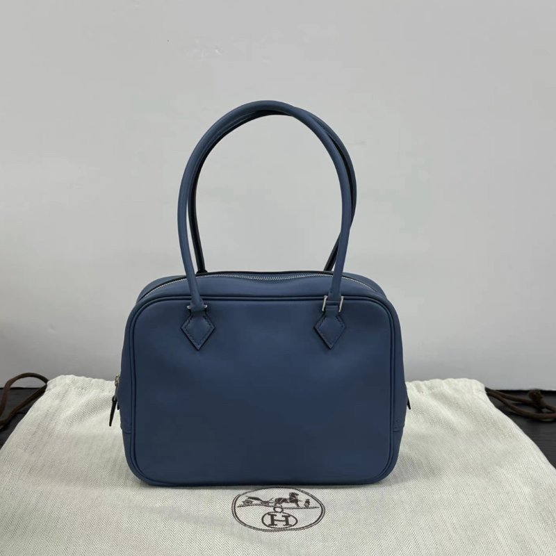 HERMES plume mini20瑪瑙藍銀扣手提包 20*15.5*7.5 98新配件塵袋-0