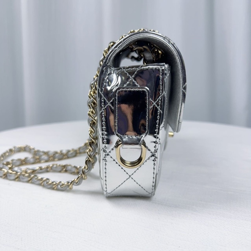 99新Chanel香奈兒24c銀色星星cf 大mini 鏡面星星, 全網沒幾只,超難買-3