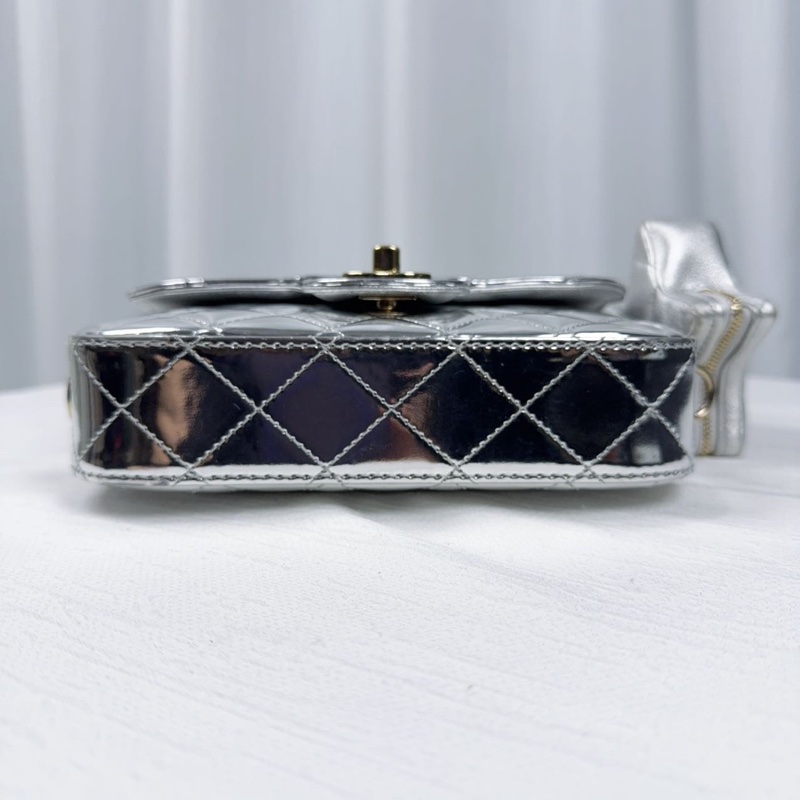 99新Chanel香奈兒24c銀色星星cf 大mini 鏡面星星, 全網沒幾只,超難買-7