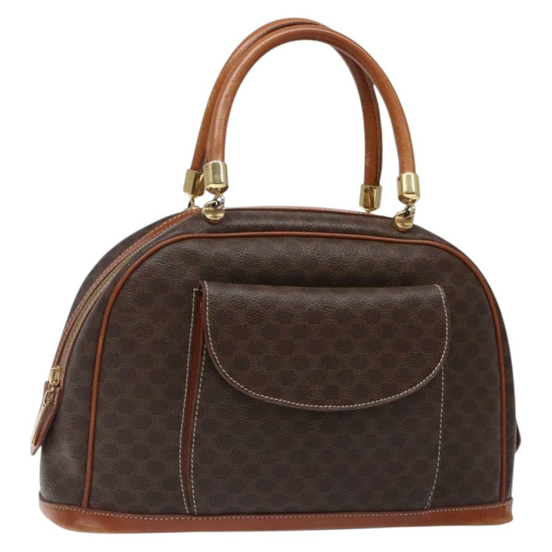 【日本直送】CELINE Macadam帆布手提包 PVC皮革 棕色 金色 正品 gh484-0