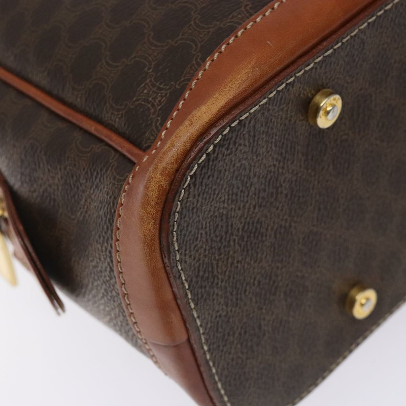 【日本直送】CELINE Macadam帆布手提包 PVC皮革 棕色 金色 正品 gh484-13