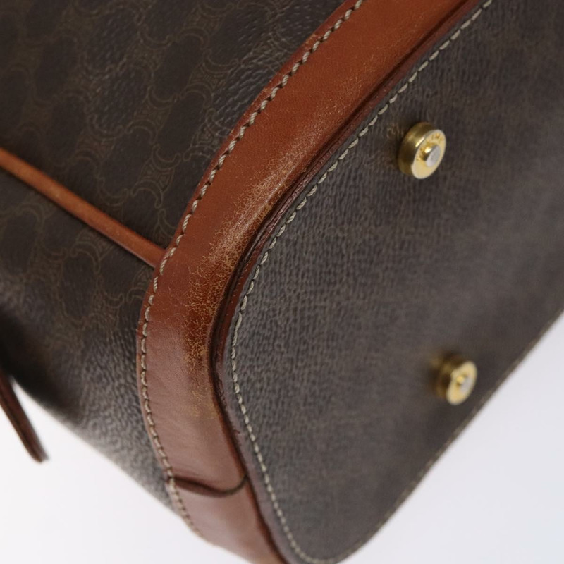 【日本直送】CELINE Macadam帆布手提包 PVC皮革 棕色 金色 正品 gh484-15