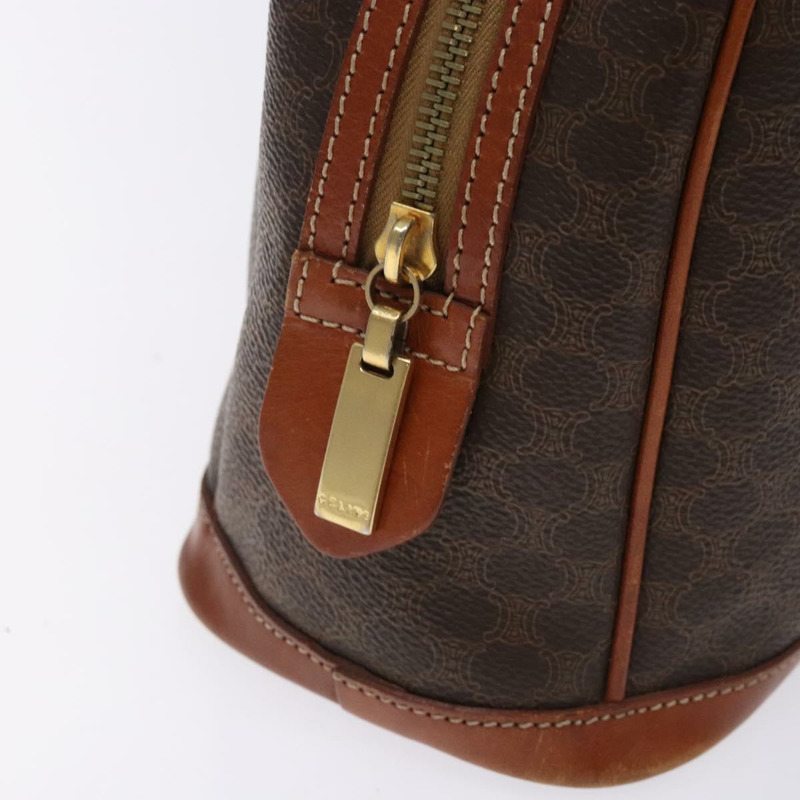 【日本直送】CELINE Macadam帆布手提包 PVC皮革 棕色 金色 正品 gh484-16