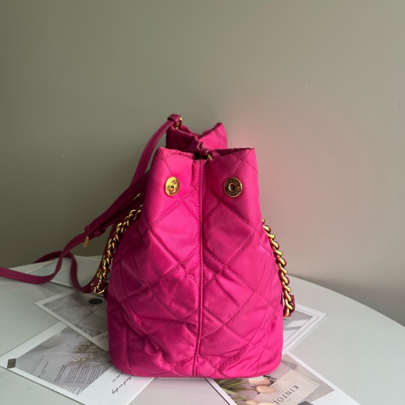 普拉達/Prada 玫粉色 降落傘 托特包 手提托特肩背包-2