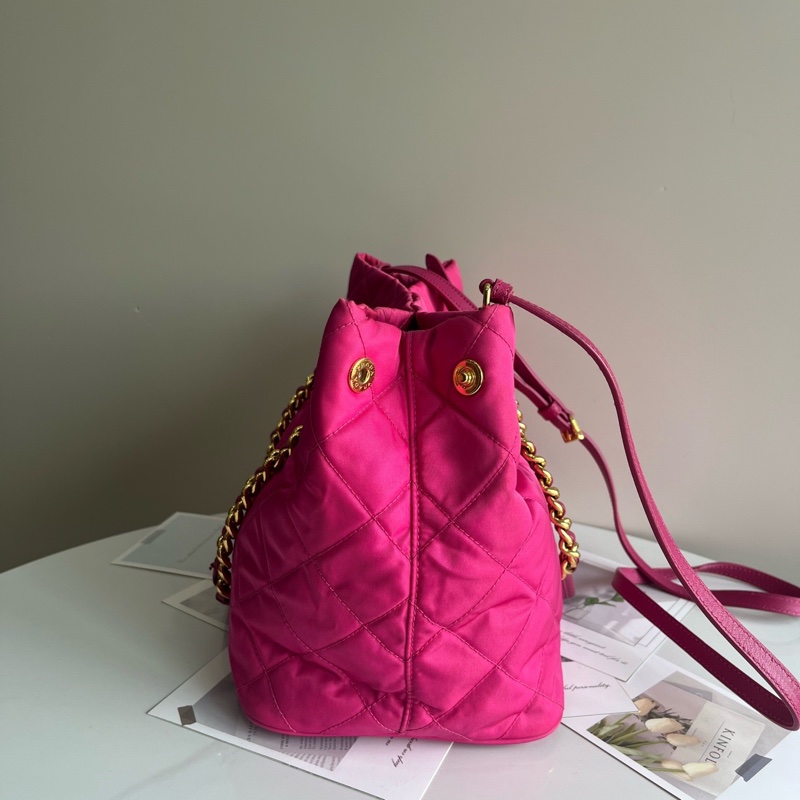 普拉達/Prada 玫粉色 降落傘 托特包 手提托特肩背包-3