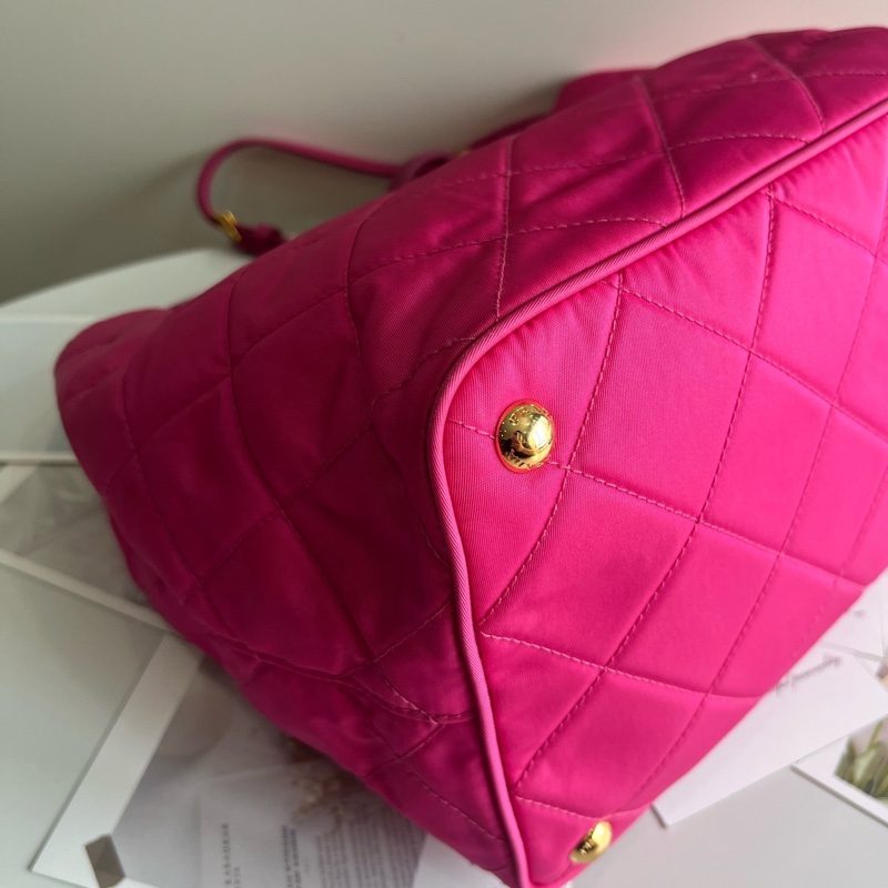 普拉達/Prada 玫粉色 降落傘 托特包 手提托特肩背包-5