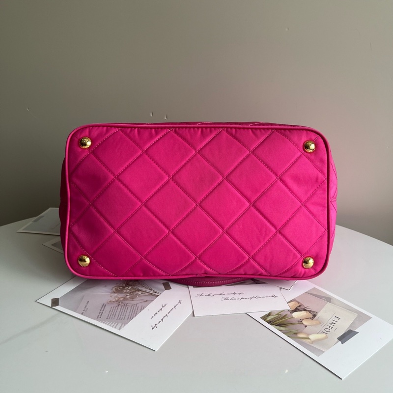 普拉達/Prada 玫粉色 降落傘 托特包 手提托特肩背包-7