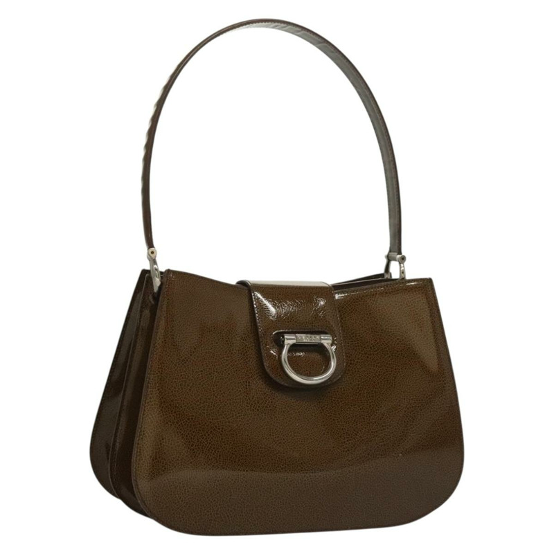 【日本直送】CELINE 漆皮單背包 卡其色 銀色 正品 ep9681-0