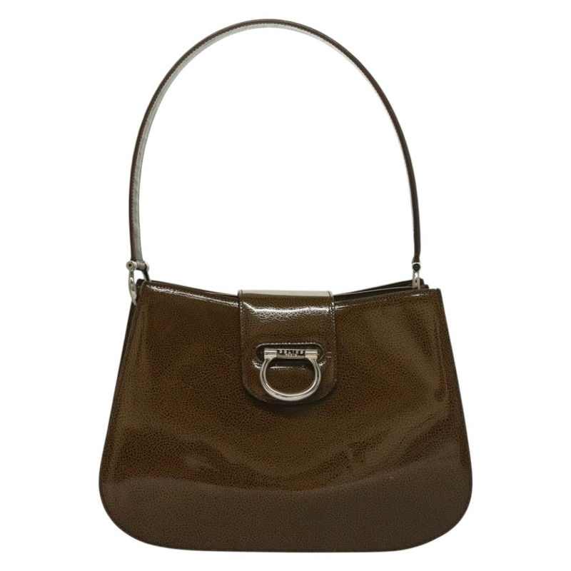 【日本直送】CELINE 漆皮單背包 卡其色 銀色 正品 ep9681-12