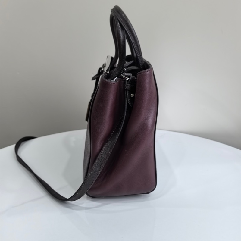 芬迪/Fendi 2jours系列限定紫紅拼色手提包 單肩斜背包-2