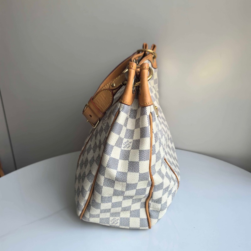lv/路易威登 白棋盤格南瓜包腋下包 肩背包-3