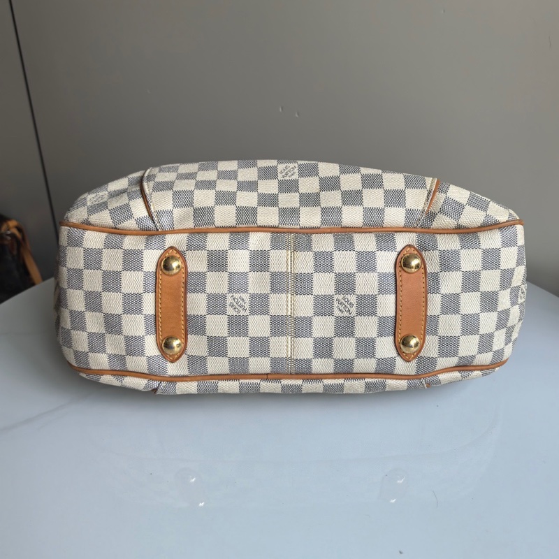 lv/路易威登 白棋盤格南瓜包腋下包 肩背包-4