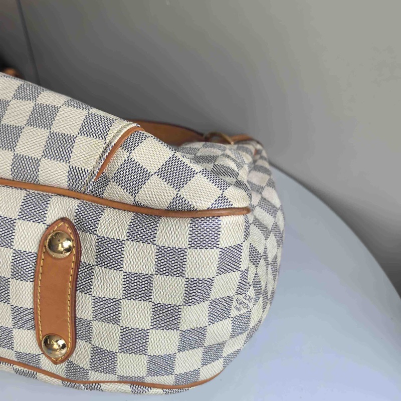 lv/路易威登 白棋盤格南瓜包腋下包 肩背包-5