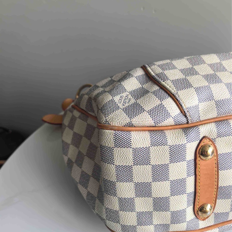 lv/路易威登 白棋盤格南瓜包腋下包 肩背包-6