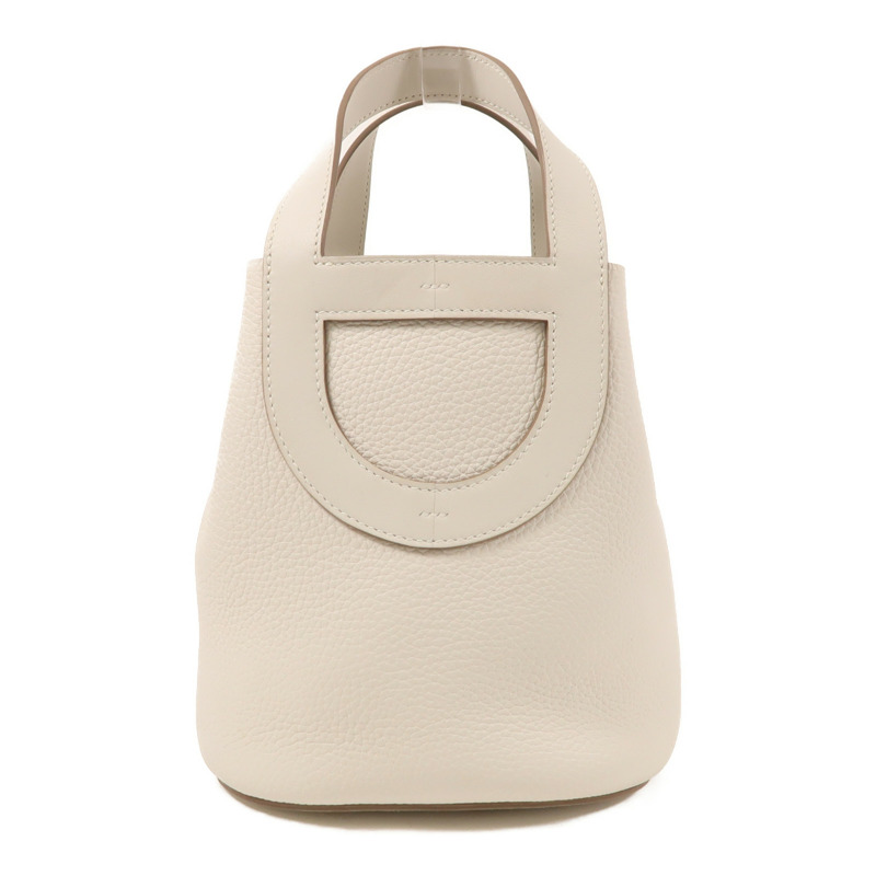 HERMES Clemence皮革In The Loop 18金扣手挽袋Nata-0