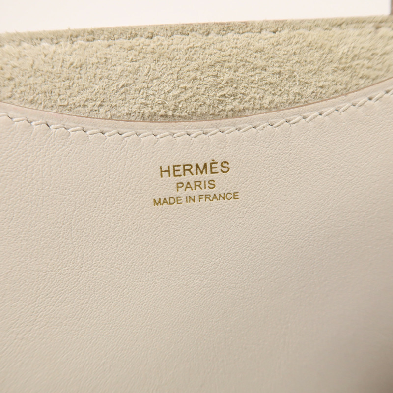HERMES Clemence皮革In The Loop 18金扣手挽袋Nata-5