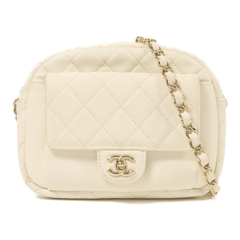 CHANEL 牛皮皮革Shoulder Bag 金扣鏈帶肩背袋-0